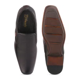Red Chief Men Black Solid Leather Formal Slip-Ons image 4