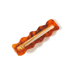 Accessorize London Women Brown Tort Wavey Tortoise Shell Barette Hair Clip-image-28