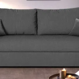 mintwud from pepperfry Indigo Fabric 3 Seater Sofa In Titanium Grey Colour image 1