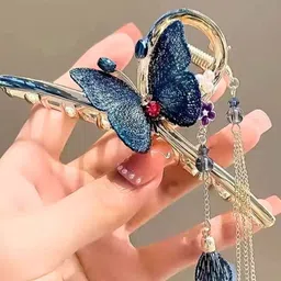 BAESD Embellished Butterfly Tassel Claw Clip image 5
