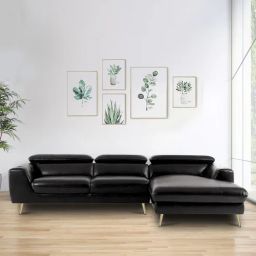 casacraft from pepperfry Ultra Leatherette LHS Sectional Sofa in Black Color-picture-41