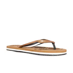 Bata Men Tan & Brown Printed Thong Flip-Flops-picture-32