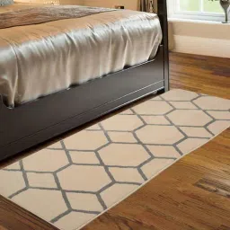 saral home Beige Polyester 20 x 72 Inches Hand Tufted Floor Runner-picture-13