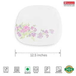 superware Buffet Plate Set Lilac Flower 12.5 , Stain Free, Glazed Finish, Pure Melamine ,6 Nos. image 2