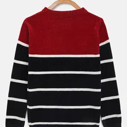 Octave Boys Maroon & Black Striped Pullover image 2