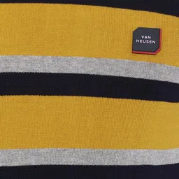 Van Heusen Sport Men Yellow & Grey Striped Pullover image 2
