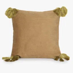 Mezposh Beige Set of 2 Solid Square Cushion Covers image 4