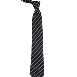 kavove KOVOVE Men Black & White The Striped Treat Broad Tie image 5