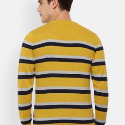 Van Heusen Sport Men Yellow & Grey Striped Pullover image 4