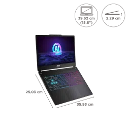 MSI Cyborg 15 Intel Core Ultra 7 1st Gen Gaming Laptop (16GB, 512GB SSD, Windows 11 Home, 6GB Graphics, 15.6 inch 144 Hz FHD Display, NVIDIA GeForce RTX 4050, MS Office 2021, Translucent Black, 1.98 KG) image 2