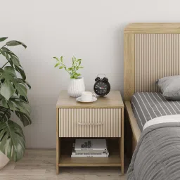 spacewood Kosmo Cleo Bedside Table in Santana Oak Finish image 1