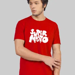 Greylongg Men Typography Printed Mandarin Collar Monochrome Applique T-shirt image 1