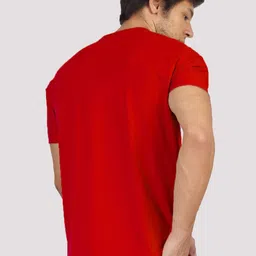 Greylongg Men Typography Printed Mandarin Collar Monochrome Applique T-shirt image 4