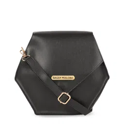 Bagsy Malone PU Structured Sling Bag with Applique-picture-35