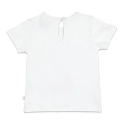 GREENDIGO Girls White Printed Organic Cotton T-shirt image 2