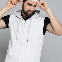 HERE&NOW White Solid Hooded Sweatshirt-picture-38