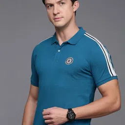 Louis Philippe Sport Polo Collar Pure Cotton Slim Fit T-shirt-picture-17