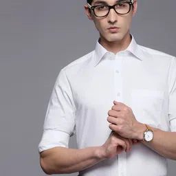 Louis Philippe Men White Classic Fit Pure Cotton Formal Shirt-picture-31