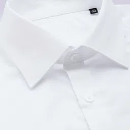 Louis Philippe Men White Classic Fit Pure Cotton Formal Shirt image 3