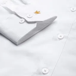 Louis Philippe Men White Classic Fit Pure Cotton Formal Shirt image 4