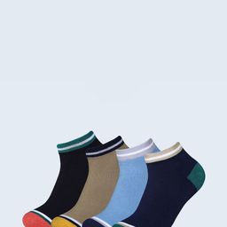 FABdon Men Pack Of 4 Colourblocked Ankle-Length Socks-picture-6
