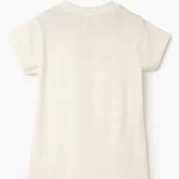 United Colors of Benetton Girls Typography Printed Pure Cotton T-shirt image 2