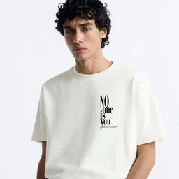 MISCHIEF MONKEY Typography Printed Cotton T-shirt image 4