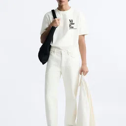 MISCHIEF MONKEY Typography Printed Cotton T-shirt image 5