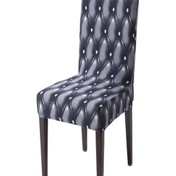 HOKIPO Blue & Grey Printed Stretchable Chair Cover-image-50