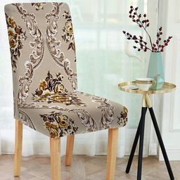 Cortina Beige & Brown Printed Chair Cover-picture-42