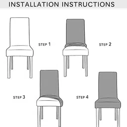 Aura Set Of 4 Green & Yellow Set of 4 Printed Chair Covers image 5