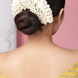 Rubans Women White Beaded Hair Pin-picture-2