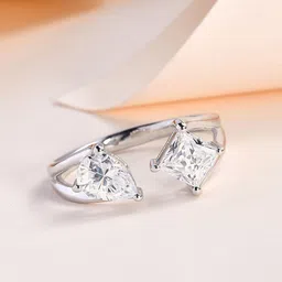 Ornate Jewels 925 Sterling Silver American Diamond Double Solitaire Ring-picture-17