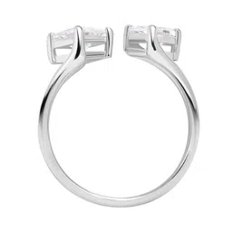 Ornate Jewels 925 Sterling Silver American Diamond Double Solitaire Ring image 3
