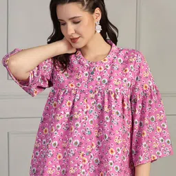 FASHION DREAM Floral Print Bell Sleeve Empire Top-picture-20