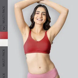 LYRA Pack Of 2 Cotton Spandax Full Coverage Secret Support Bra-image-56