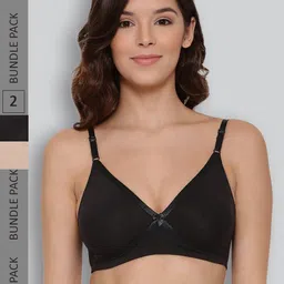 LYRA Pack Of 2 Combed Cotton Seamless Cross Over Moulded Bra image 1