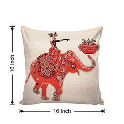 AEROHAVEN Multicoloured Set of 5 16"X16" Ethnic Motifs Square Cushion Covers image 2