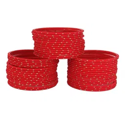 NMII Set of 48 Glitter Detailed Glossy Finished Alloy Bangles image 3