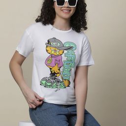 Kids Ville Girls Garfield Printed Pure Cotton Relaxed-Fit Tshirt-picture-40