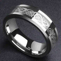 MEENAZ Men Set of 2 Silver-Plated Finger Rings image 1