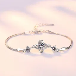 MYKI Silver-Plated Cubic Zirconia Wraparound Bracelet-image-39