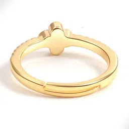 MYKI Gold-Plated CZ-Stones Studded Adjustable Finger Ring image 3