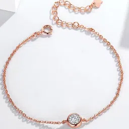 MYKI Rose Gold-Plated Cubic Zirconia Link Bracelet image 2
