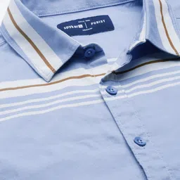 SPYKAR Pure Cotton Slim Fit Horizontal Striped Casual Shirt image 2