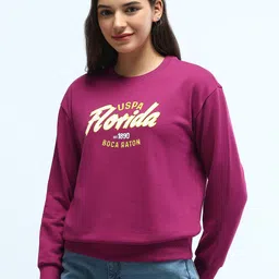 u.s. polo assn. women U S Polo Assn Women Women Pink Brand Logo Print Sweatshirt image 1
