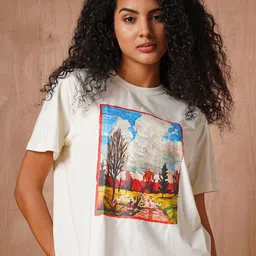 The Roadster Lifestyle Co Printed Cotton Oversized-Fit T-Shirt-picture-24
