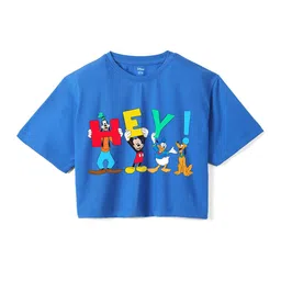 Wear Your Mind Girls Mickey & Friends Printed Pure Cotton Boxy T-shirt-picture-31