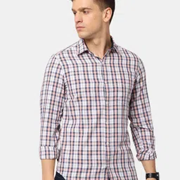 NIRVAAN Men Pink Classic Slim Fit Checked Casual Shirt-picture-24