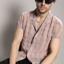 Campus Sutra Men Camel Brown Classic Checked Casual Shirt image 1